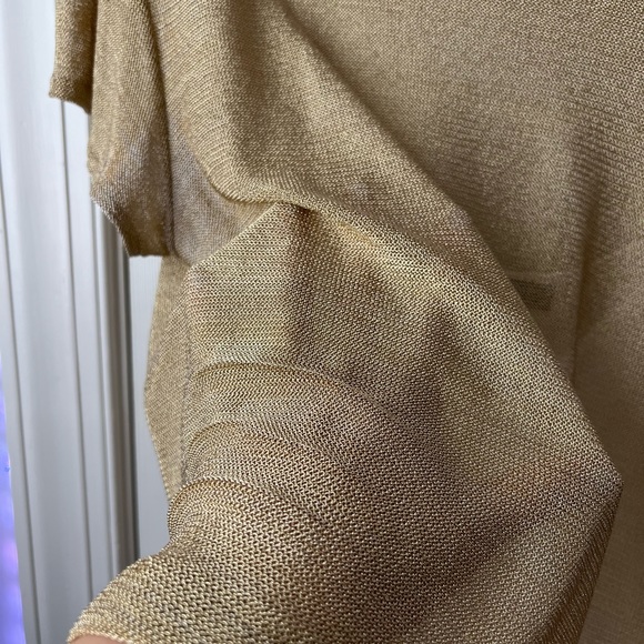 Ralph Lauren metallic Gold Shimmer Two Piece Top Shirt and Tank Top - Picture 2 of 6